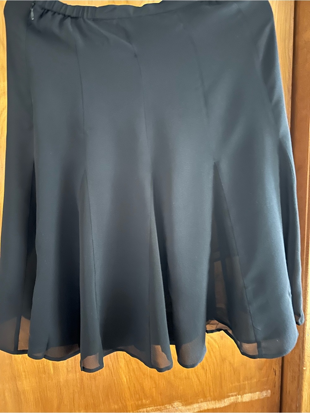 NWT Linea Louis Dell’Olio Black Silk Godet Skirt Size 10